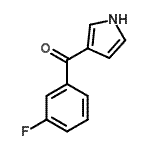 结构式 CAS# 893612-64-1, (3-氟苯基)(1H-吡咯-3-基)甲酮