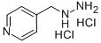 structure of CAS# 89598-56-1, (4-Pyridylmethyl)Hydrazinedihydrochloride;2-((Pyridin-4-Yl)Methyl)Hydrazine Dihydrochloride;4-(Hydrazinylmethyl)Pyridine Dihydrochloride;4-(Hydrazinomethyl)Pyridine Trihydrochloride