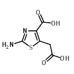 结构式 CAS# 89640-87-9, 2-氨基-5-(羧甲基)-1,3-噻唑-4-羧酸