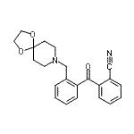 结构式 CAS# 898755-84-5, 2-[2-(1,4-二氧杂-8-氮杂螺[4.5]癸-8-基甲基)苯甲酰基]苯甲腈