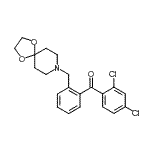 结构式 CAS# 898756-51-9, (2,4-二氯苯基)[2-(1,4-二氧杂-8-氮杂螺[4.5]癸-8-基甲基)苯基]甲酮