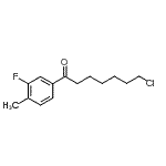 结构式 CAS# 898761-33-6, 7-氯-1-(3-氟-4-甲基苯基)-1-庚酮