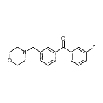 structure of CAS# 898765-47-4, (3-Fluorophenyl)[3-(4-morpholinylmethyl)phenyl]methanone;3-fluoro-3'-morpholinomethyl benzophenone
