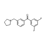 结构式 CAS# 898770-90-6, (3,5-二氟苯基)[3-(1-吡咯烷基甲基)苯基]甲酮