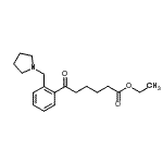 结构式 CAS# 898775-33-2, 乙基6-氧代-6-[2-(1-吡咯烷基甲基)苯基]己酸酯
