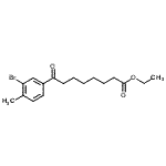 结构式 CAS# 898776-90-4, 乙基8-(3-溴-4-甲基苯基)-8-氧代辛酸酯