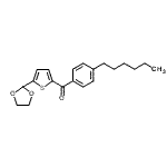 结构式 CAS# 898778-57-9, [5-(1,3-二氧戊环-2-基)-2-噻吩基](4-己基苯基)甲酮