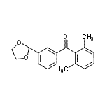 structure of CAS# 898779-39-0, (2,6-Dimethylphenyl)[3-(1,3-dioxolan-2-yl)phenyl]methanone;2,6-dimethyl-3'-(1,3-dioxolan-2-yl)benzophenone