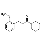 structure of CAS# 898780-73-9, 1-Cyclohexyl-3-[2-(methylsulfanyl)phenyl]-1-propanone;cyclohexyl 2-(2-thiomethylphenyl)ethyl ketone