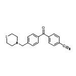 structure of CAS# 898782-46-2, 4-[4-(4-Thiomorpholinylmethyl)benzoyl]benzonitrile;4-cyano-4'-thiomorpholinomethyl benzophenone
