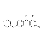 structure of CAS# 898783-08-9, (4-Chloro-2-fluorophenyl)[4-(4-thiomorpholinylmethyl)phenyl]methanone;4-chloro-2-fluoro-4'-thiomorpholinomethyl benzophenone