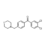 structure of CAS# 898783-16-9, (3,4-Dichlorophenyl)[4-(4-thiomorpholinylmethyl)phenyl]methanone;3,4-dichloro-4'-thiomorpholinomethyl benzophenone