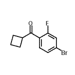 structure of CAS# 898791-00-9, (4-Bromo-2-fluorophenyl)(cyclobutyl)methanone;4-Bromo-2-fluorophenyl cyclobutyl ketone
