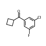 structure of CAS# 898791-06-5, (3-Chloro-5-fluorophenyl)(cyclobutyl)methanone;3-Chloro-5-fluorophenyl cyclobutyl ketone