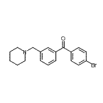 structure of CAS# 898792-93-3, (4-Bromophenyl)[3-(1-piperidinylmethyl)phenyl]methanone;4'-bromo-3-piperidinomethyl benzophenone