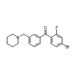 结构式 CAS# 898793-40-3, (4-溴-2-氟苯基)[3-(1-哌啶基甲基)苯基]甲酮