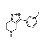 结构式 CAS# 916423-50-2, 3-(3-氟苯基)-4,5,6,7-四氢-2H-吡唑并[4,3-c]吡啶