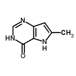 结构式 CAS# 91996-90-6, 6-甲基-1,5-二氢-4H-吡咯并[3,2-d]嘧啶-4-酮