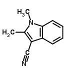 结构式 CAS# 99764-73-5, 1,2-二甲基-1H-吲哚-3-甲腈