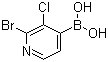 结构式 CAS# 1003043-31-9, 2-溴-3-氯吡啶-4-硼酸