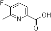 结构式 CAS# 1005474-88-3, 5-氟-6-甲基吡啶-2-羧酸