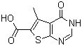 structure of CAS# 101667-97-4, 5-Methyl-4-oxo-3,4-dihydrothieno[2,3-d]pyrimidine-6-carboxylic acid