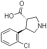 structure of CAS# 1047651-79-5, (3S,4R)-4-(2-Chlorophenyl)pyrrolidine-3-carboxylic acid
