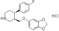 结构式 CAS# 105813-04-5, 顺式-(-)-3-[(1,3-苯并二氧戊环-5-基氧基)甲基]-4-(4-氟苯基)哌啶盐酸盐