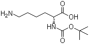 structure of CAS# 106719-44-2, N-(tert-Butoxycarbonyl)-D-lysine;(R)-6-Amino-2-(tert-butoxycarbonylamino)hexanoic acid