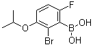 structure of CAS# 1072951-75-7, [2-Bromo-6-fluoro-3-(1-methylethoxy)phenyl]boronic acid