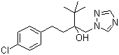 结构式 CAS# 107534-96-3, 戊唑醇; 1-(4-氯苯基)-3-(1H-1,2,4-三唑-1-基甲基)-4,4-二甲基戊-3-醇