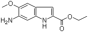结构式 CAS# 107575-60-0, 6-氨基-5-甲氧基吲哚-2-甲酸乙酯