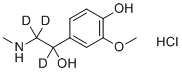 结构式 CAS# 1085333-94-3, DL-变肾上腺素-d3(α-d1,β-d2)盐酸盐