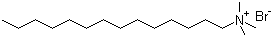 structure of CAS# 1119-97-7, Tetradecyl trimethyl ammonium bromide;Myristyltrimethylammonium bromide; Tetradecyltrimethylammonium bromide; N,N,N-Trimethyl-1-tetradecanaminium bromide; Myrtrimonium bromide; Cetrimide