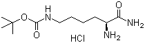 结构式 CAS# 112803-72-2, N'-叔丁氧羰基-L-赖氨酰胺盐酸盐