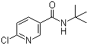 structure of CAS# 115309-58-5, 6-Chloro-N-tert-butylnicotinamide;N-tert-Butyl-6-chloronicotinamide; 6-Chloro-N-(1,1-dimethylethyl)-3-pyridinecarboxamide
