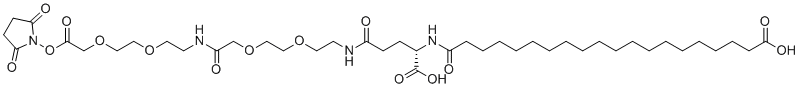 结构式 CAS# 1188328-38-2, C20-GLU-AEEA-AEEA-OSU