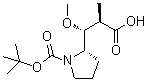结构式 CAS# 120205-50-7, (alphaR,betaR,2S)-1-[叔丁氧羰基]-beta-甲氧基-alpha-甲基-2-吡咯烷丙酸
