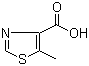 结构式 CAS# 120237-76-5, 5-甲基-1,3-噻唑-4-甲酸