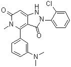 结构式 CAS# 1218942-37-0, 2-(2-氯苯基)-4-[3-(二甲基氨基)苯基]-5-甲基-1H-吡唑并[4,3-c]吡啶-3,6(2H,5H)-二酮