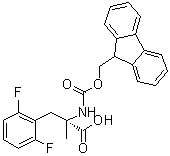 structure of CAS# 1223105-51-8, N-[(9H-Fluoren-9-ylmethoxy)carbonyl]-2,6-difluoro-alpha-methyl-L-phenylalanine;(S)-N-Fmoc-alpha-methyl-2,6-difluorophenylalanine