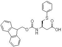 结构式 CAS# 1244724-97-7, (3R)-3-[[芴甲氧羰基]氨基]-4-(苯硫基)丁酸