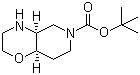 结构式 CAS# 1246650-98-5, (4aR,8aS)-rel-六氢-2H-吡啶并[4,3-b]-1,4-恶嗪-6(5H)-羧酸叔丁酯