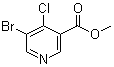 结构式 CAS# 1256808-62-4, 5-溴-4-氯-3-吡啶羧酸甲酯