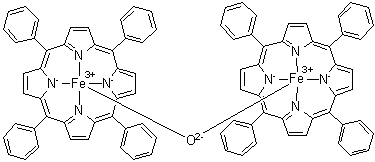 structure of CAS# 12582-61-5, mu-Oxobis[alpha,beta,gamma,delta-tetraphenylporphinatoiron(III)];mu-Oxobis[alpha,beta,gamma,delta-tetraphenylporphyrinato(2-)]diiron