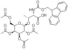 结构式 CAS# 127656-85-3, N-[芴甲氧羰基]-O-(2,3,4,6-四-O-乙酰基-beta-D-吡喃半乳糖基)-L-苏氨酸