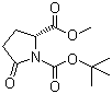 structure of CAS# 128811-48-3, Boc-D-pyroglutamic acid methyl ester;Methyl (R)-N-(tert-butoxycarbonyl)pyroglutamate