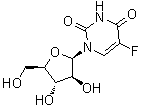 结构式 CAS# 131-06-6, 1-beta-D-阿拉伯呋喃糖基-5-氟尿嘧啶