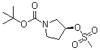 结构式 CAS# 132945-75-6, (S)-3-[(甲基磺酰基)氧基]吡咯烷-1-羧酸叔丁酯