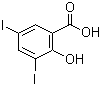 结构式 CAS# 133-91-5, 3,5-二碘水杨酸